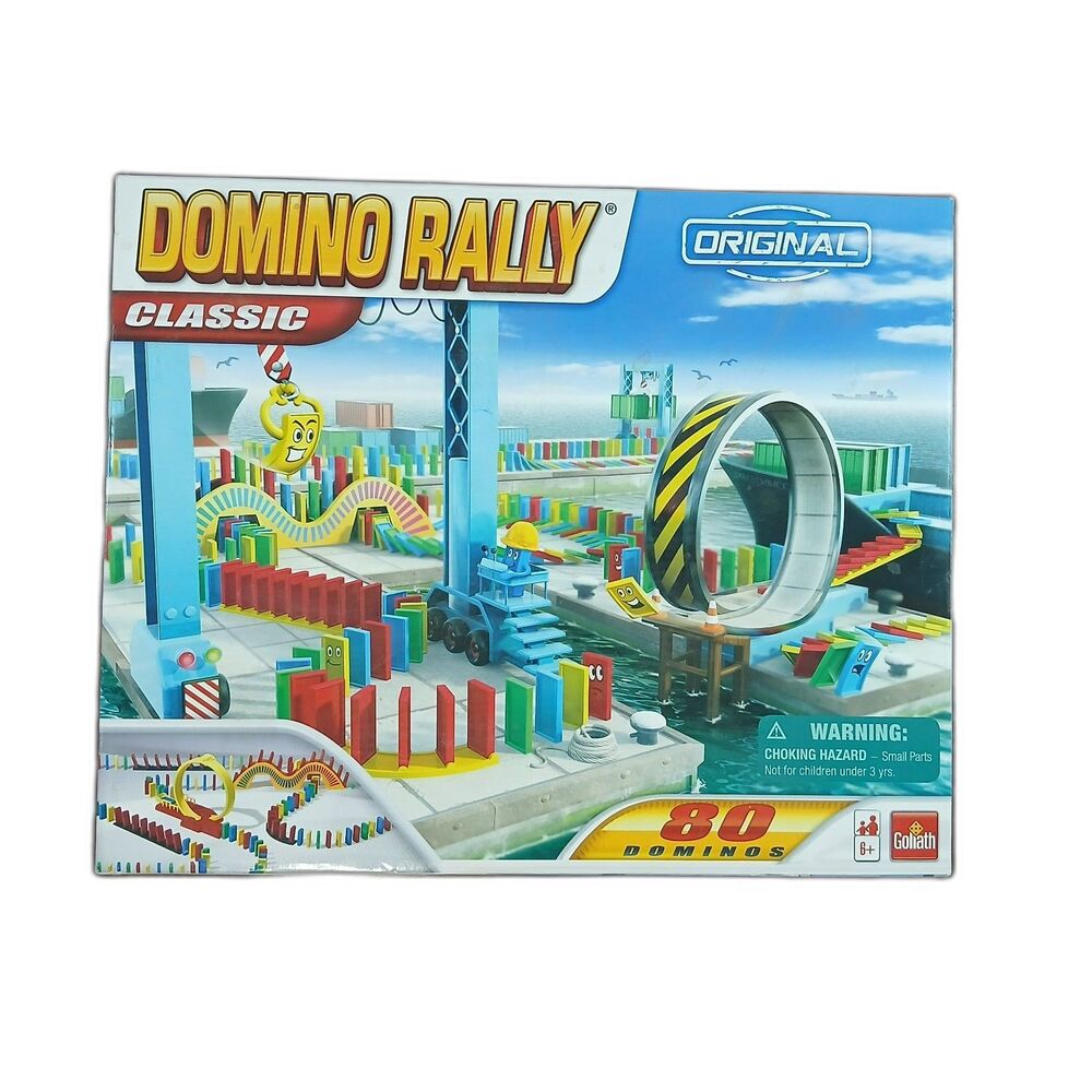 Goliath Domino Rally Classic Original 80 Dominos EUC Game